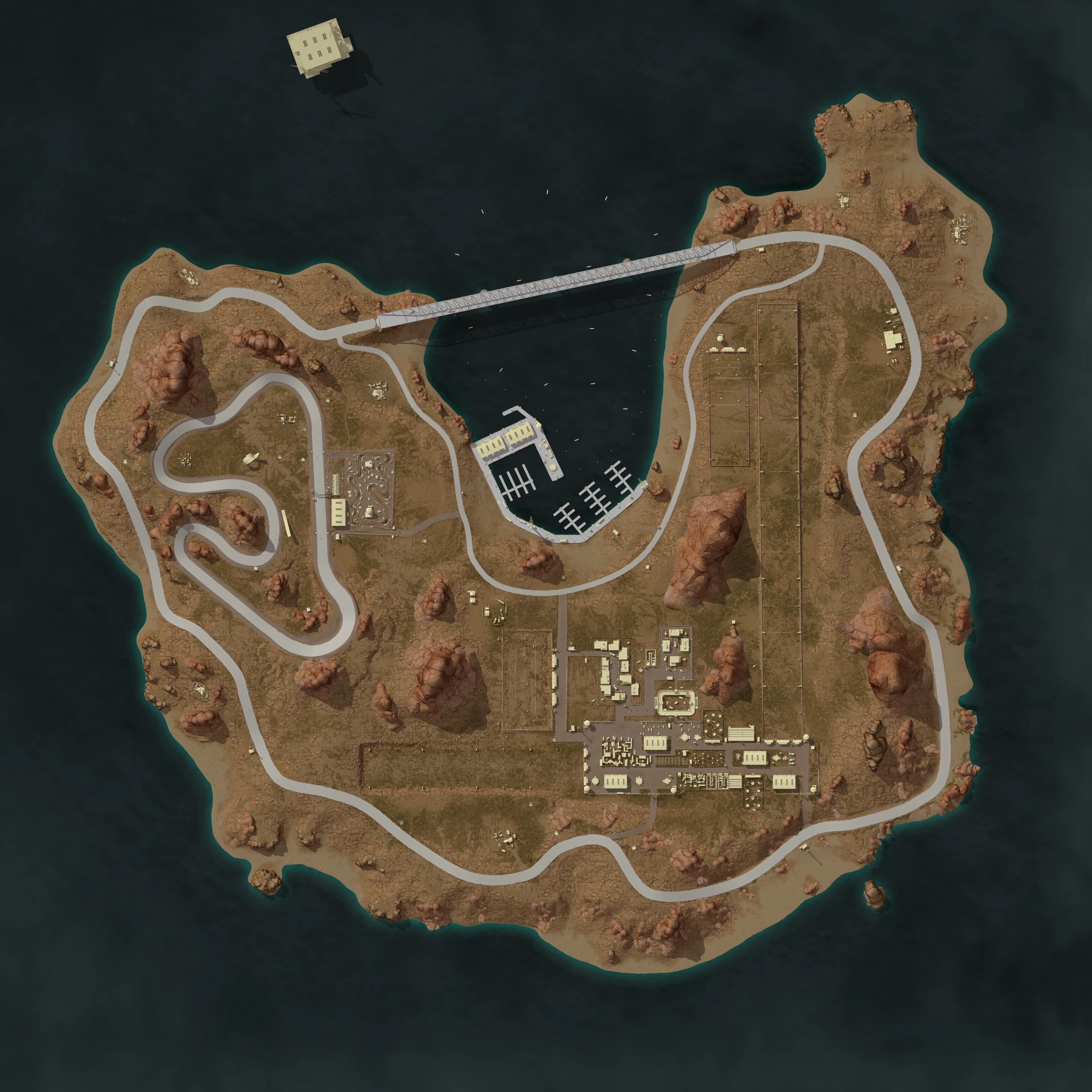 Camp Jackal top-down PUBG map preview