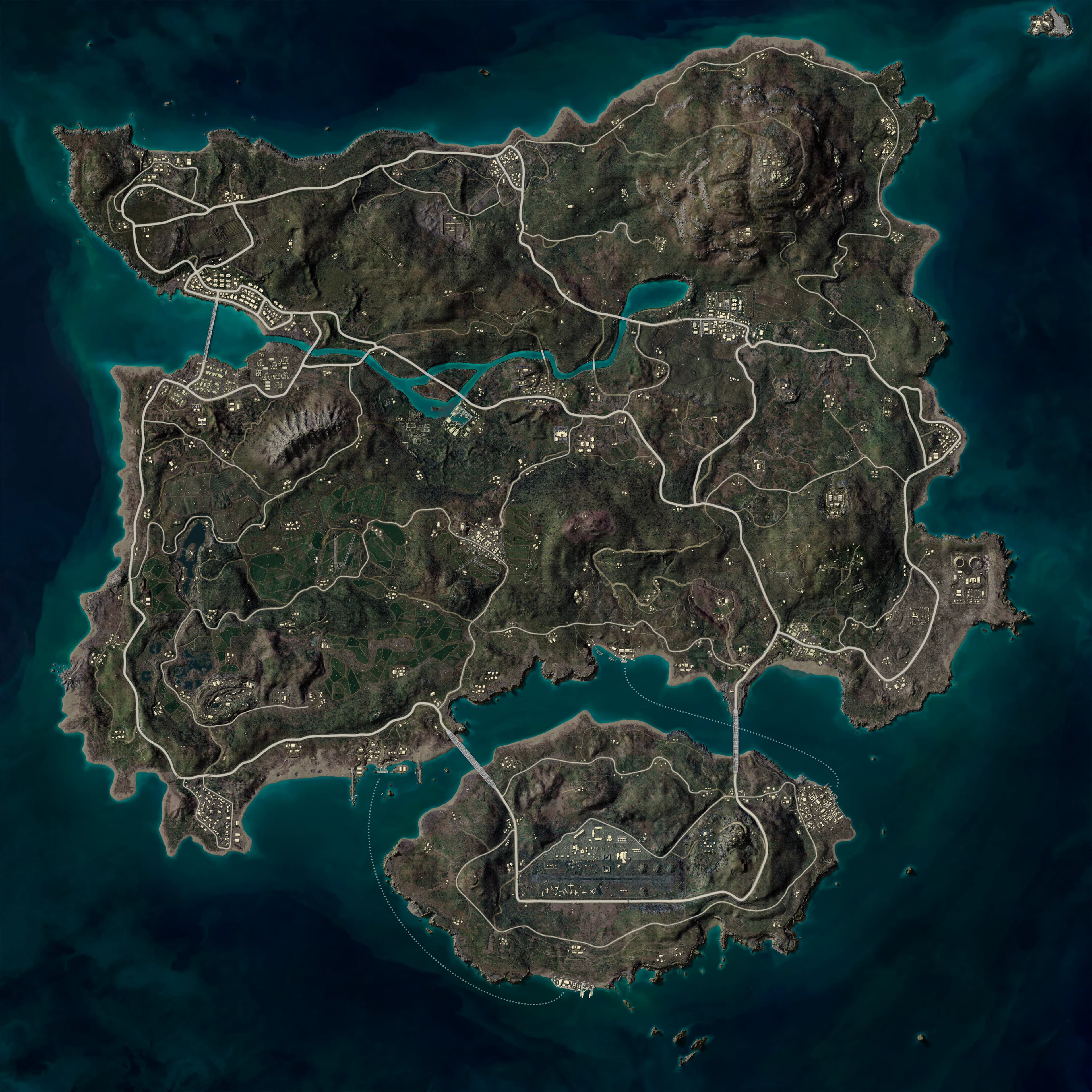Erangel top-down PUBG map preview
