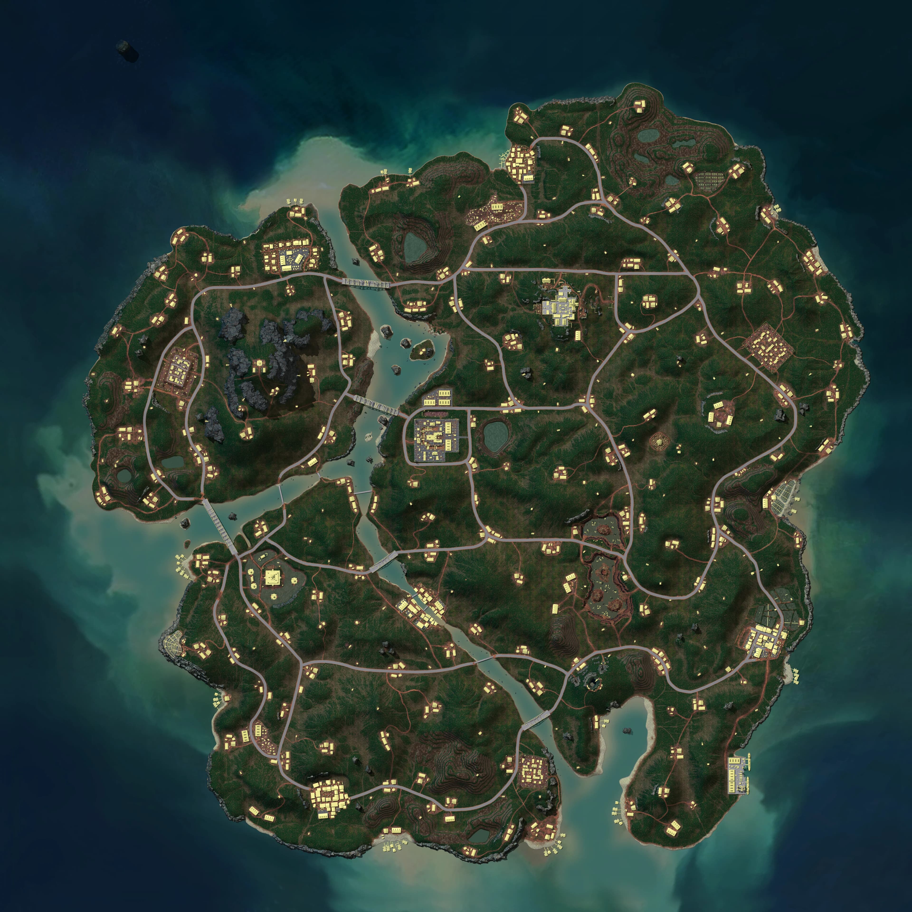 Sanhok top-down PUBG map preview